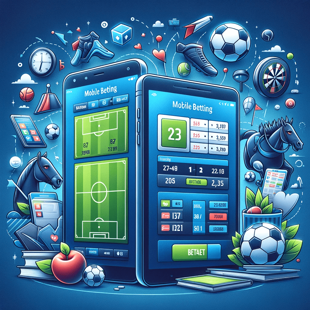 Mobilbetting illustration med fotbollsspel, upptäck topp bettingbonusar